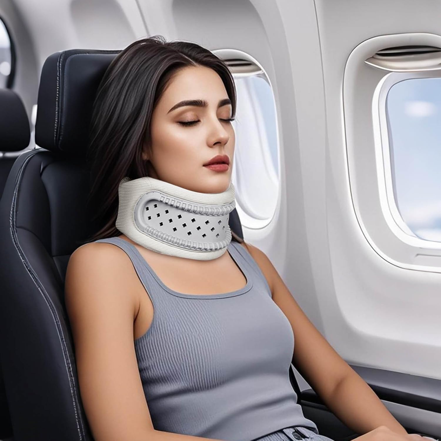 Neck Brace for Pain Relief and Support, Soft Adjustable Cervical Collar Neck Traction Device