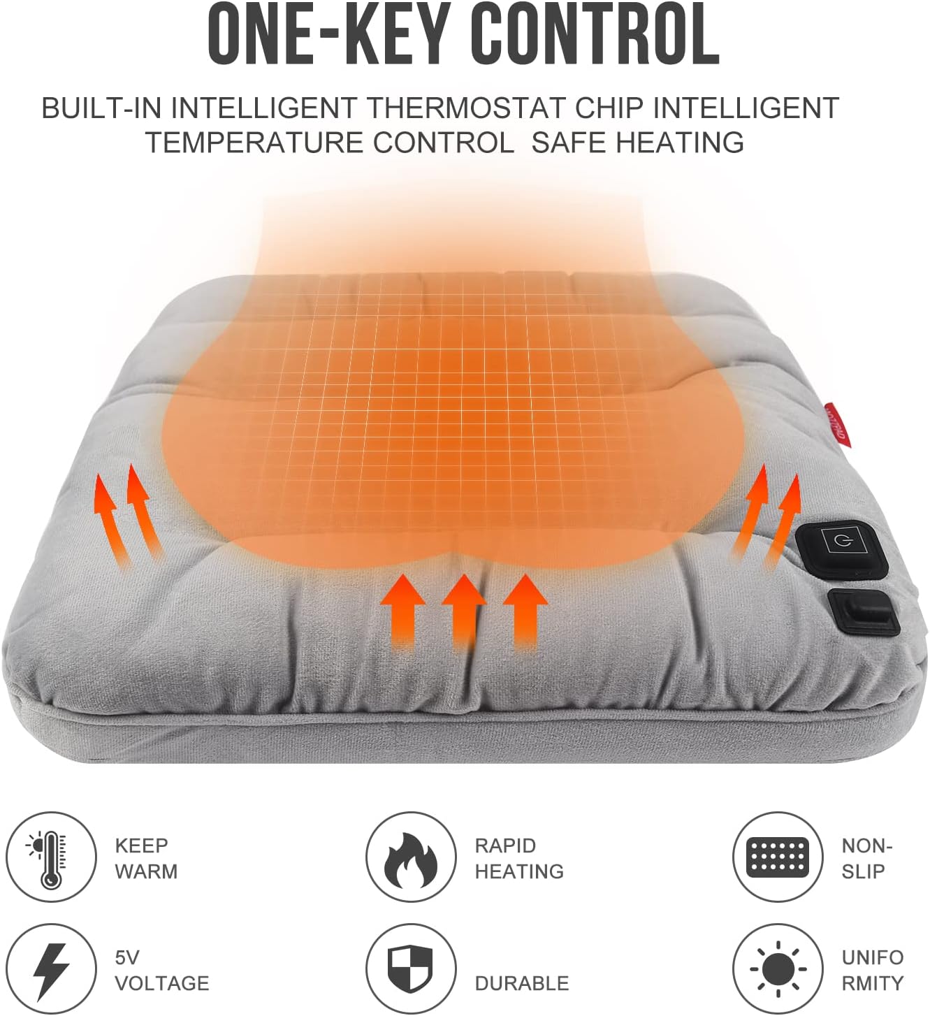 Car Heated Seat Cushion Winter Plush Seat Cushion