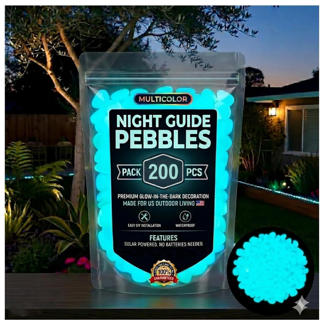 🌈Colorful Glow-in-the-Dark Garden Stones
