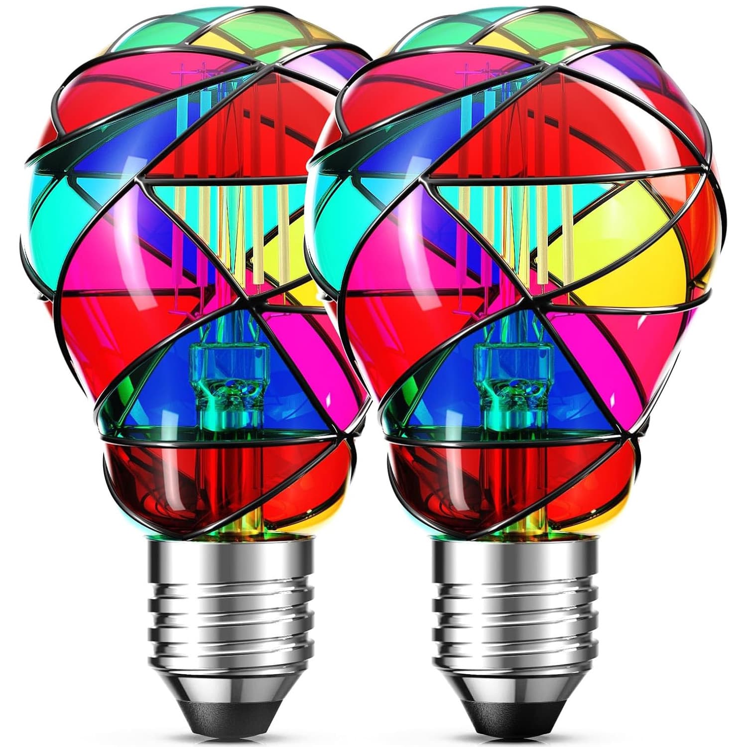 🔥Hot Sale 49% OFF - Upgraded Dimmable LED Stained Glass Light Bulb