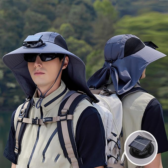 🔥Hot Sale 49%OFF - 2025 New Ultralight Solar Fan Sun Hat
