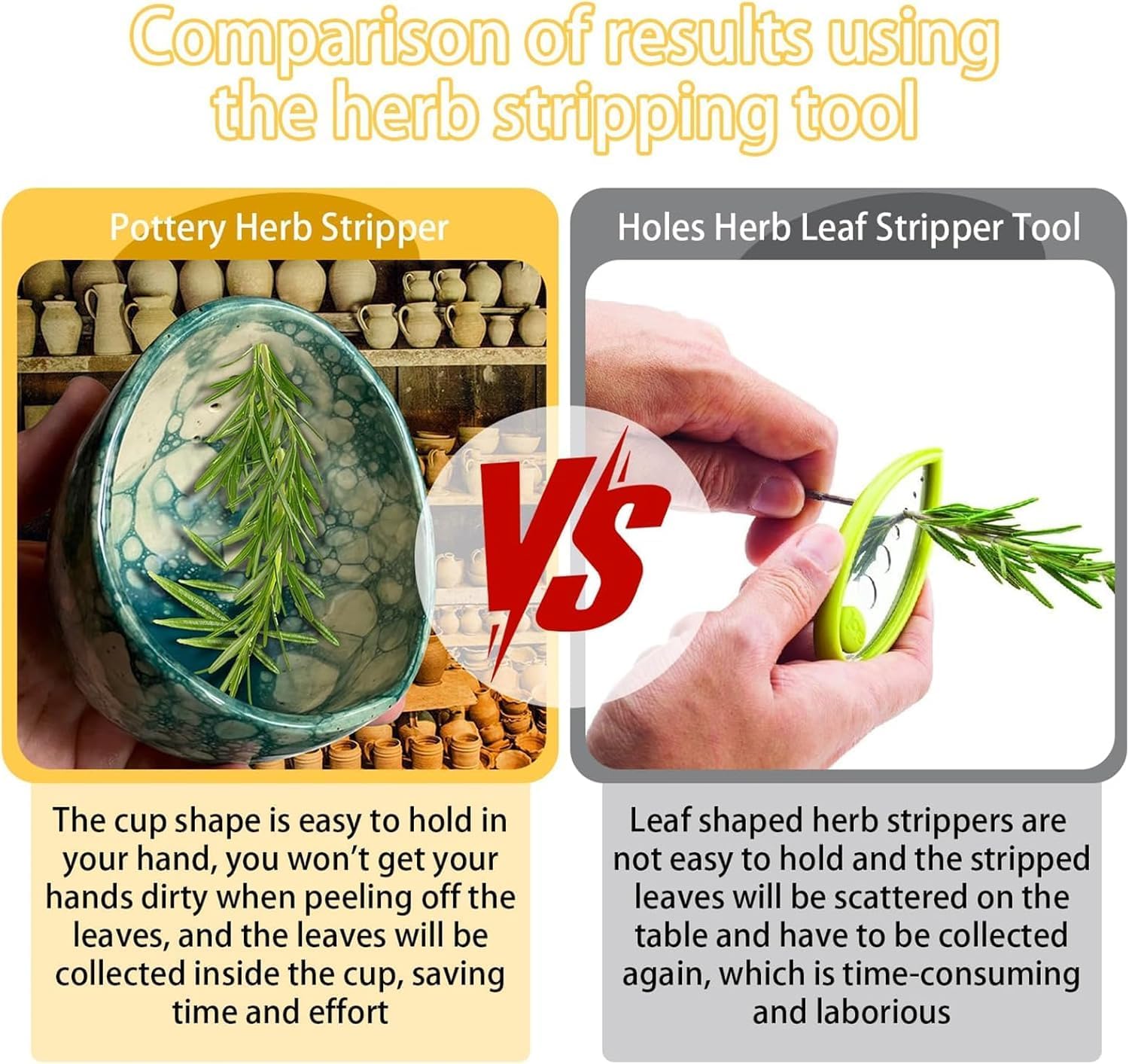 Artisan Herb Stripper Bowl – Handcrafted Kitchen Magic for Fresh Herbs