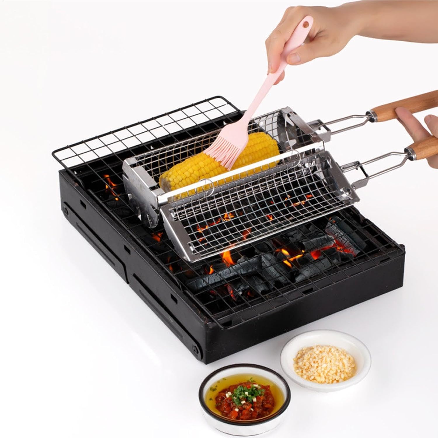 Side-Opening Rolling Nesting Grill Baskets