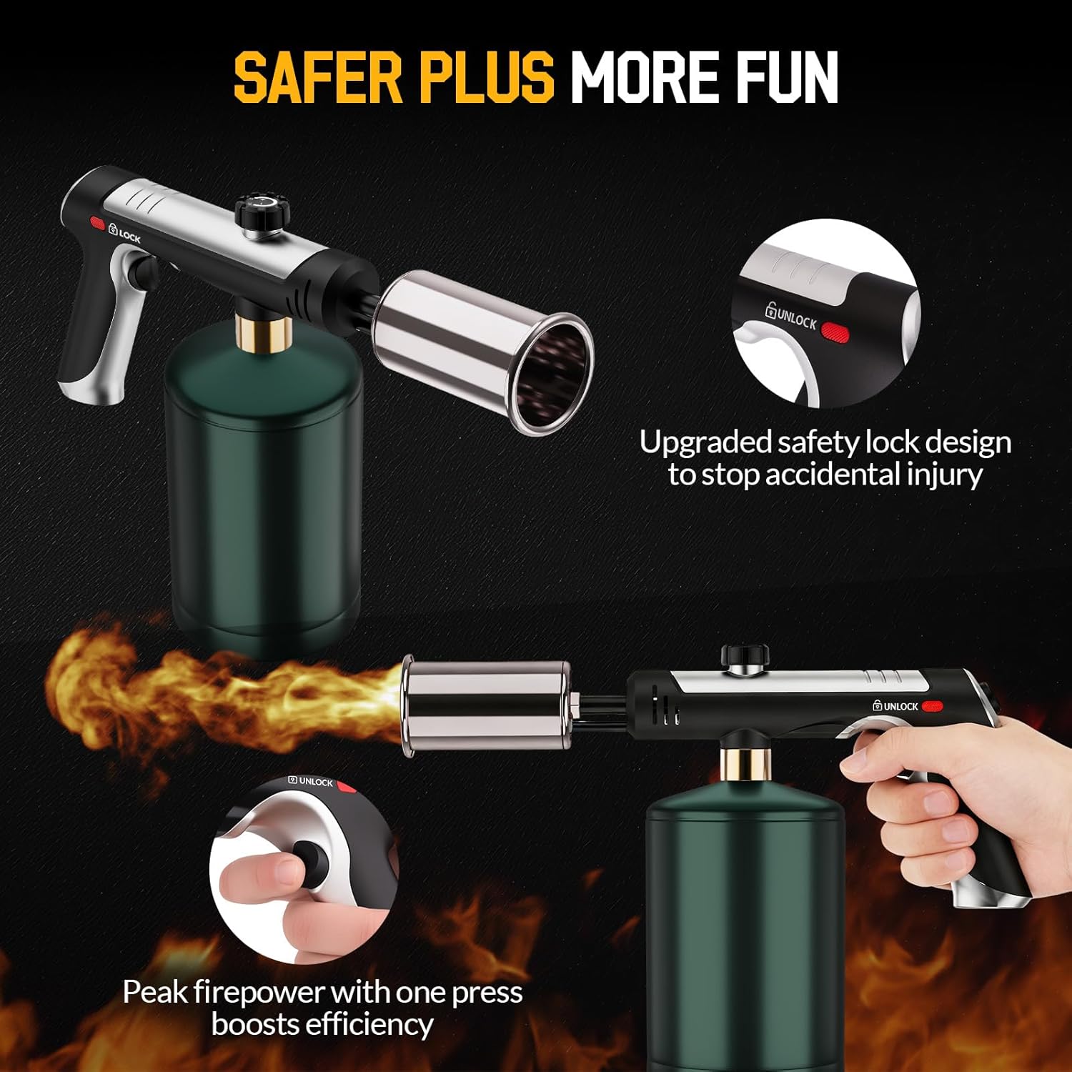High-Power One-Touch Propane Torch for BBQ & Outdoor Weed Control