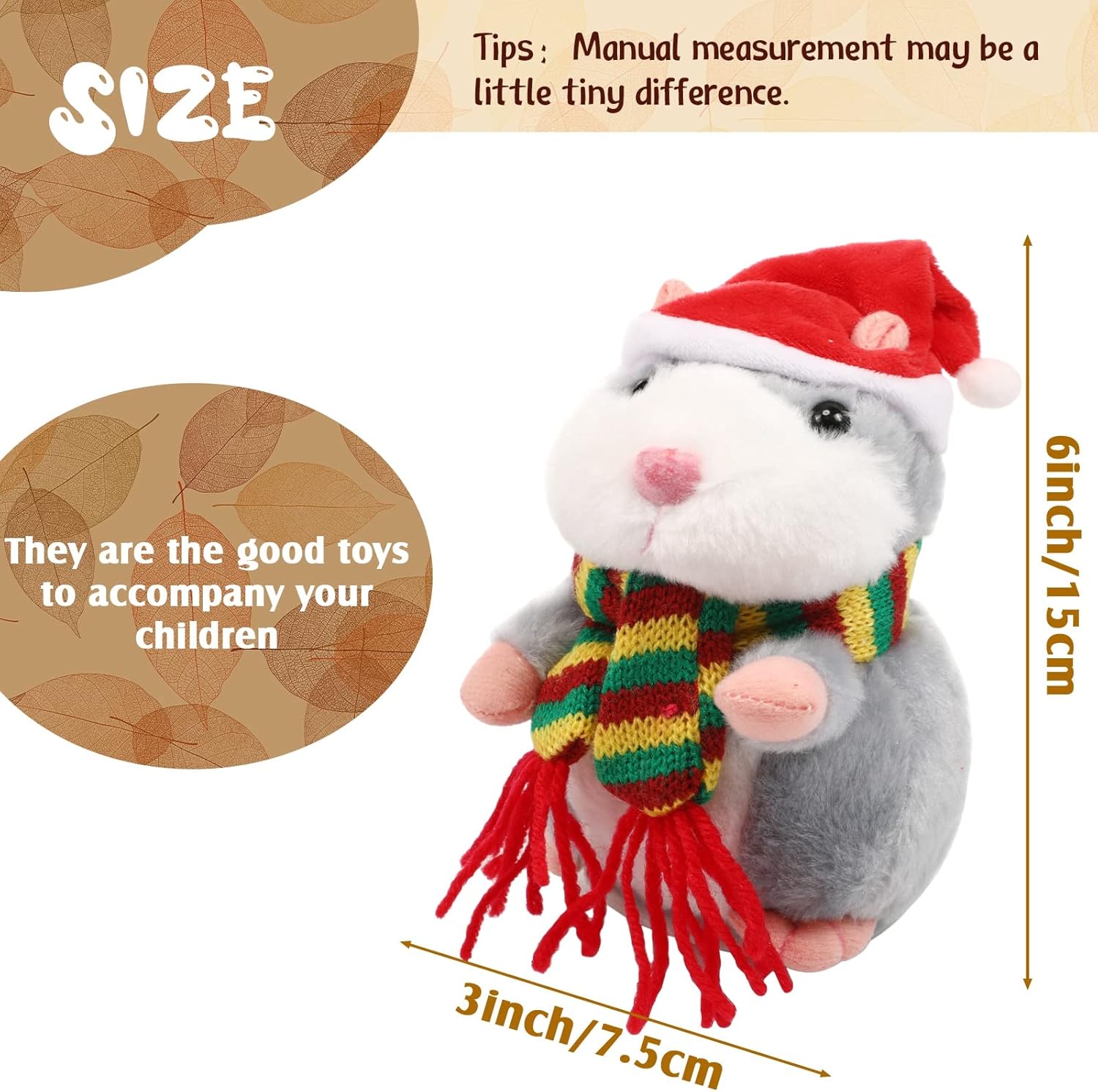 Christmas Talking Hamster Plush Toy