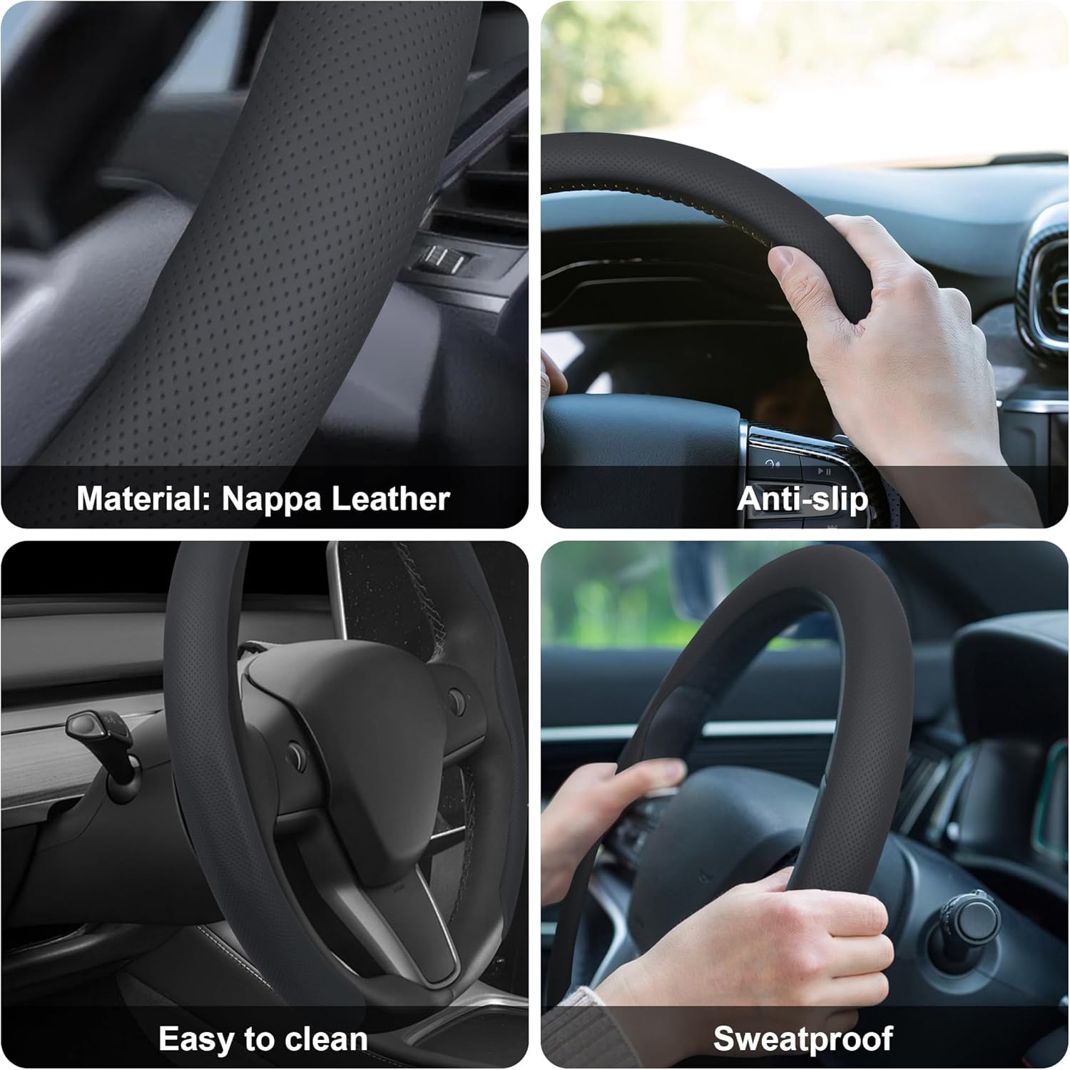 🚗Universal Leather Car Steering Wheel Cover