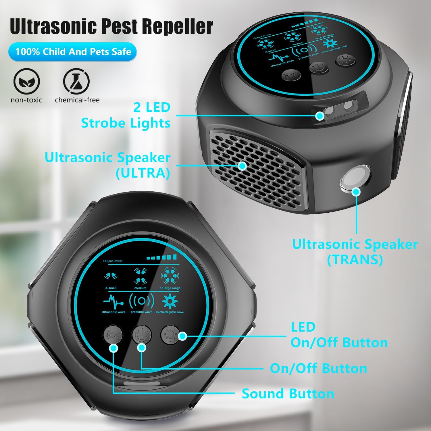 New Upgraded 360° All-Round Ultrasonic Mouse Repeller