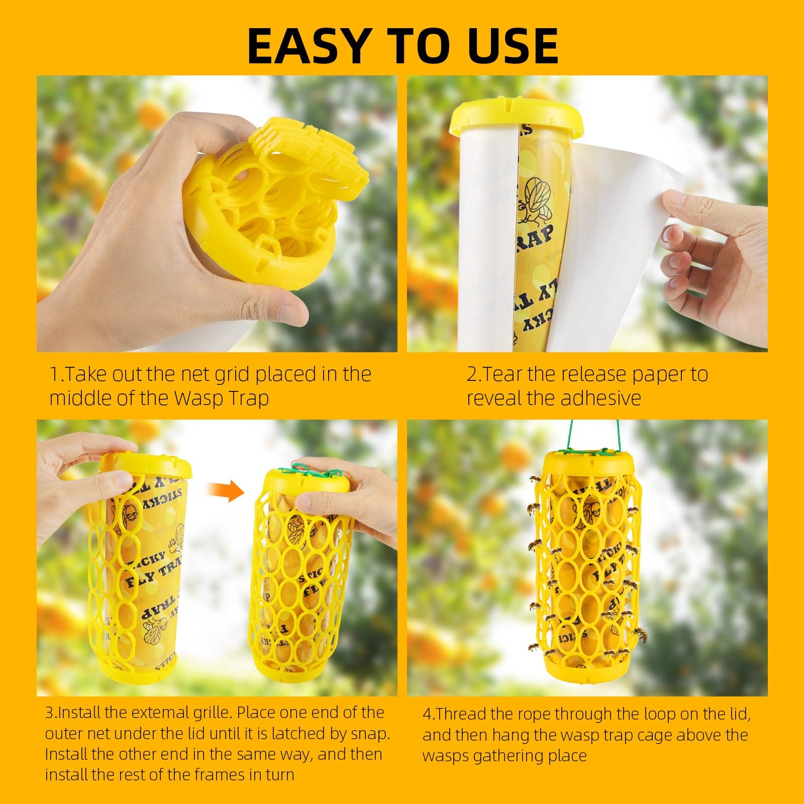 2pcs Wasp Traps Outdoor Hanging