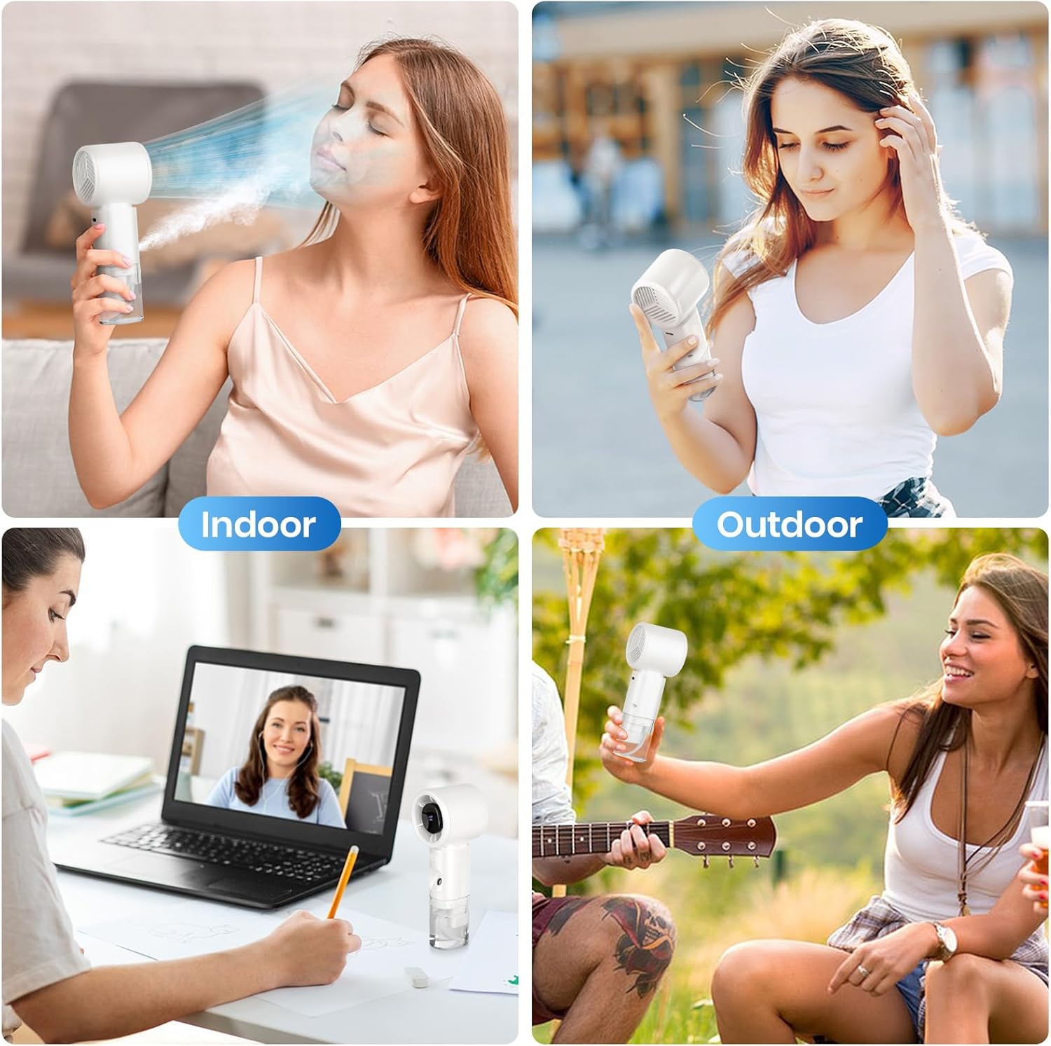 Portable Handheld Misting Cooling Fan