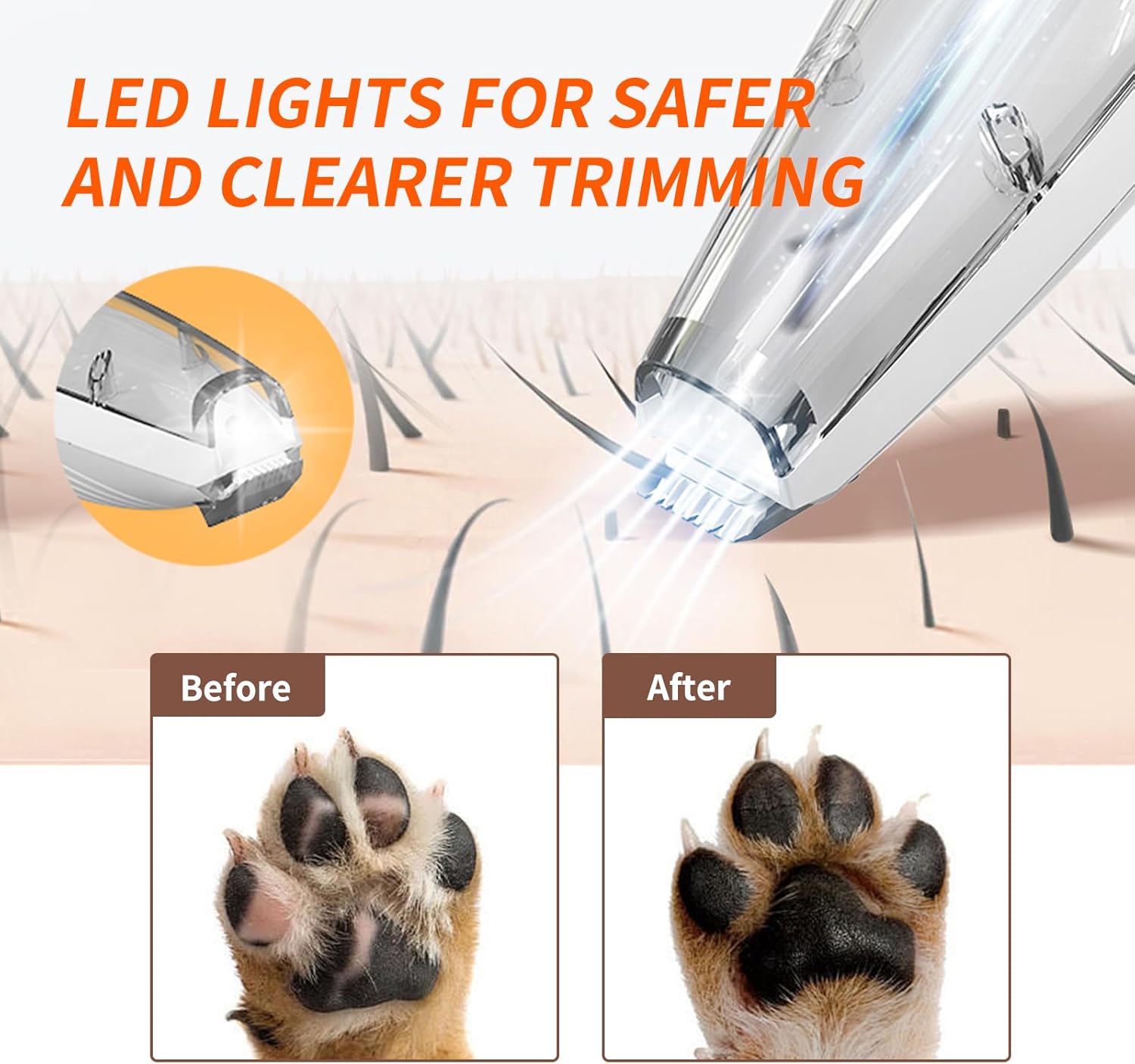 Dog Paw Trimmer with Vacuum Suction