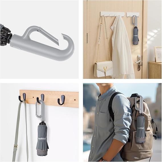 Umbrella with Novelty Carabiner Handle