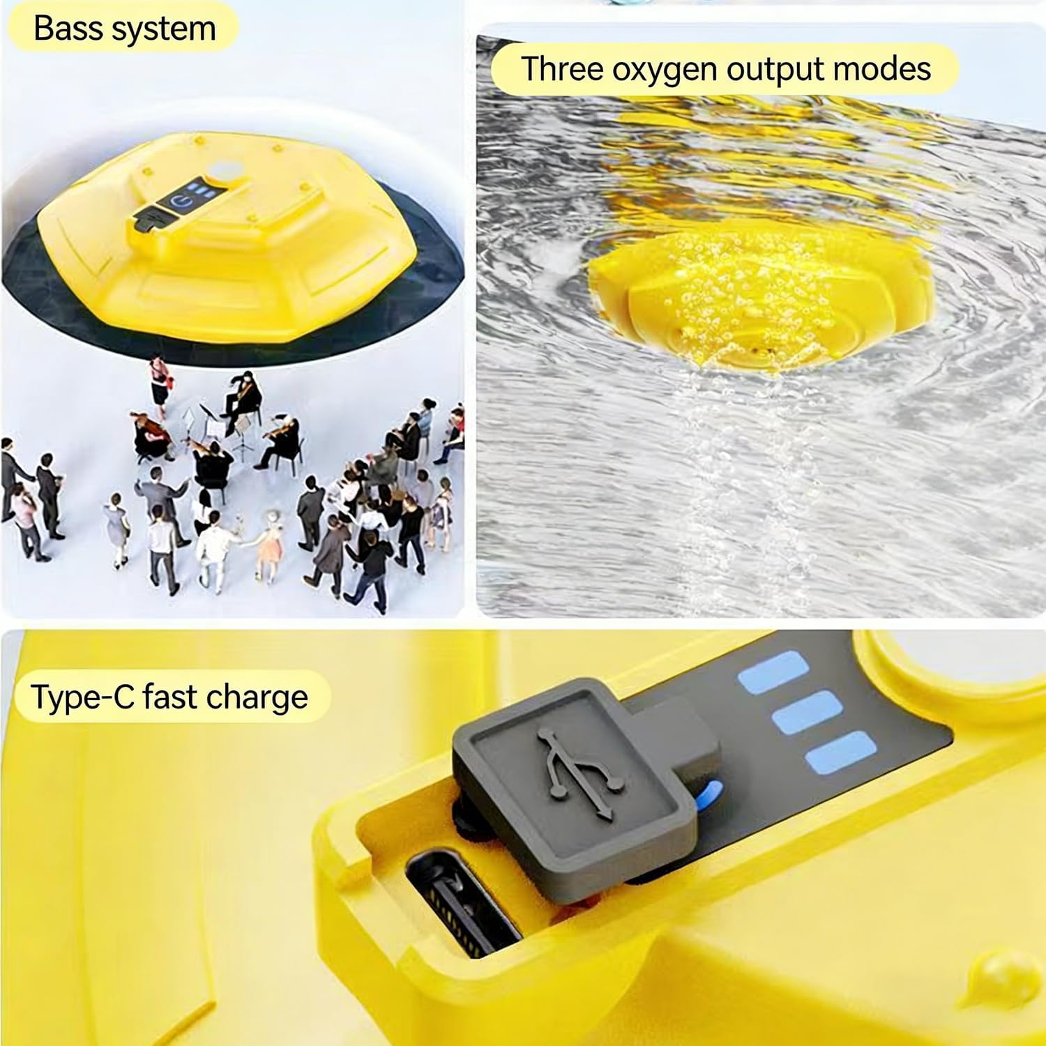 IPX7 Floating & Rechargeable Bait Bucket Aerator