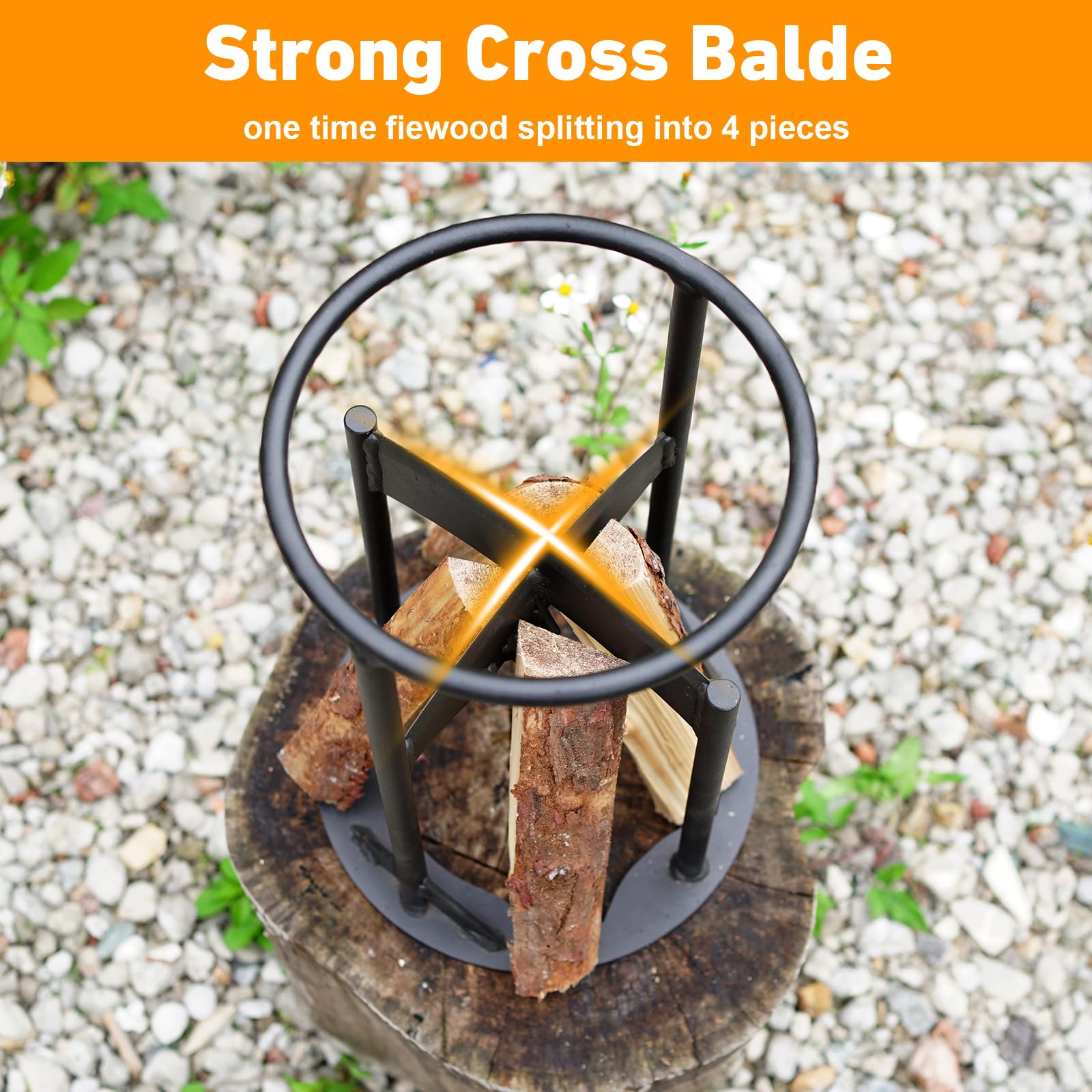 Cross firewood splitter