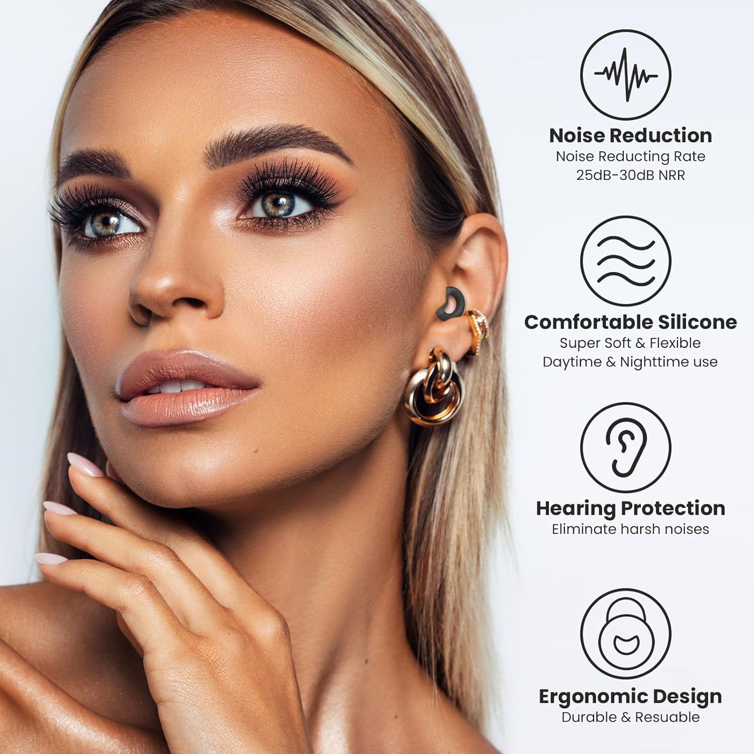 Ear Plugs for Sleeping, Noise Reduction 25dB-30dB