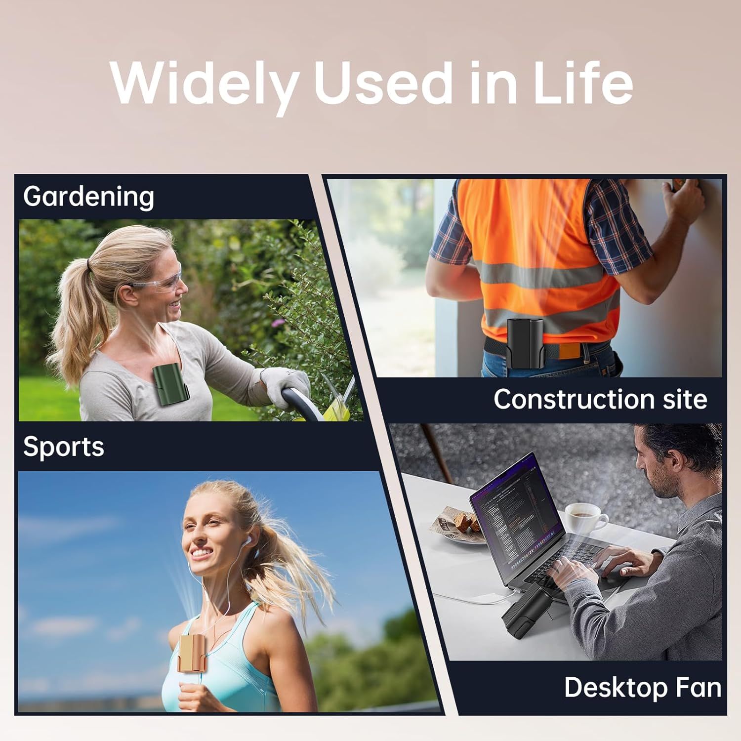 Personal Rechargeable Wearable Neck Fan Waist Clip Cooling Fan