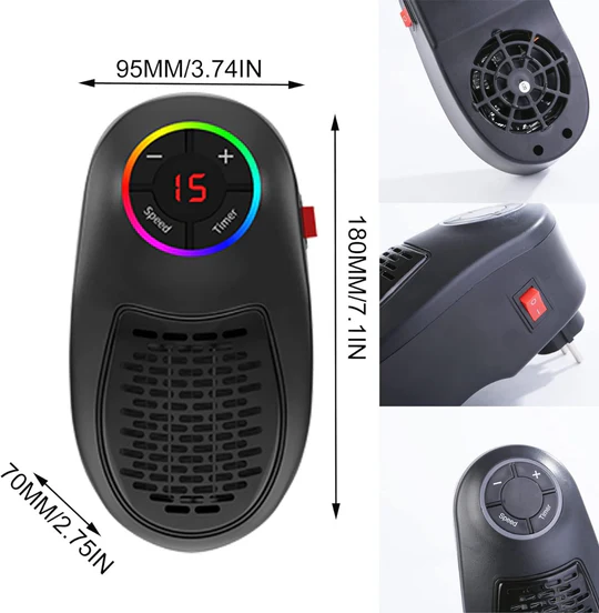 ❄Winter Sale 49% OFF 🎁Mini Wall-Outlet 7 Color LED Heater With Remote Control