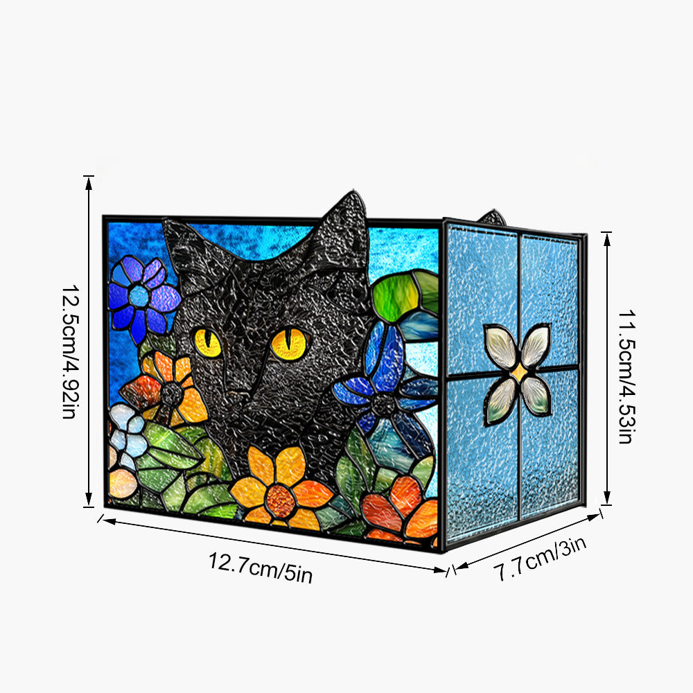 Stained-Glass-Style Acrylic Pen Holder for Colorful Desk Décor
