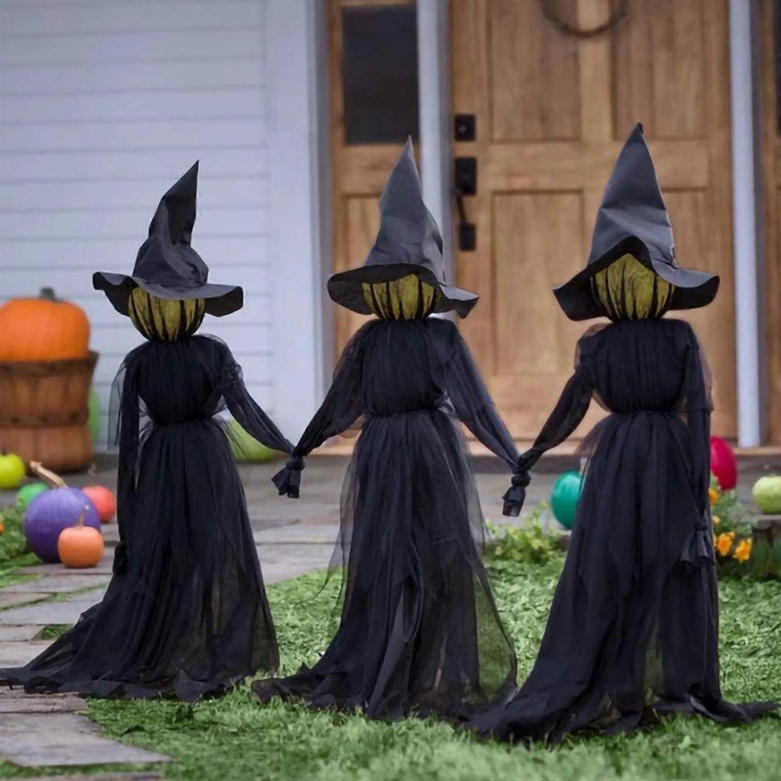 🎃Outdoor Lighted Halloween Witch Stakes👻