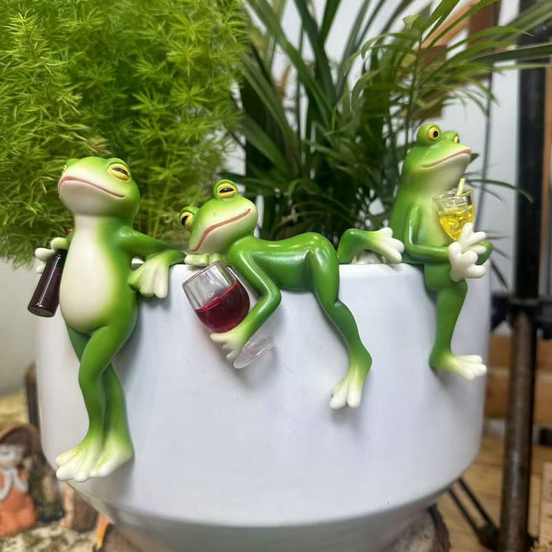 🐸 Frog Flower Pot Hanger Ornament🍷