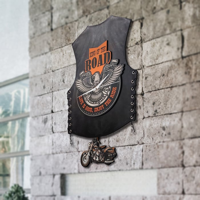 🔥Hot Sale 49% OFF 🏍️Motorcycle Vest Mute Wall Clock 