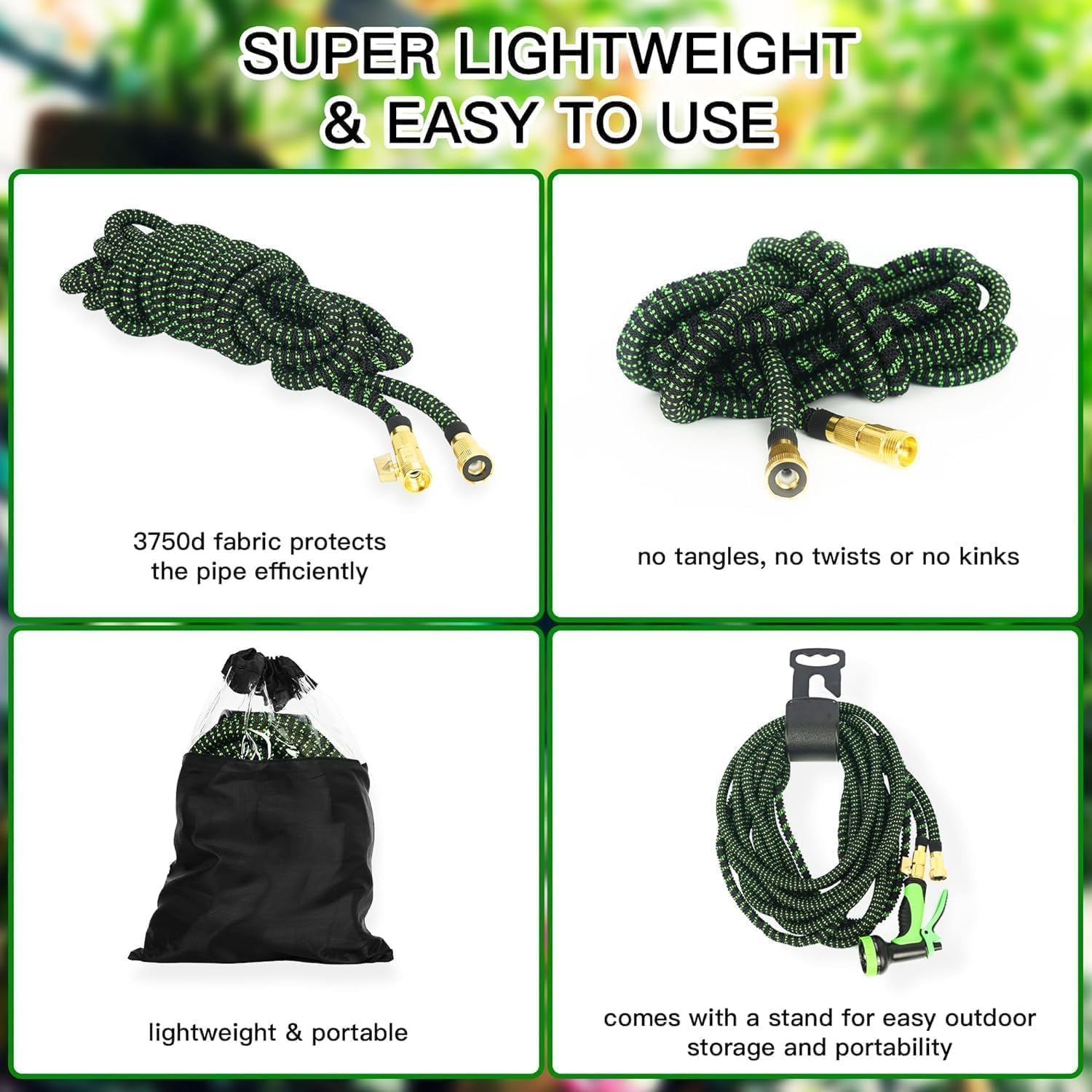 Expandable kink-resistant flexible water hose