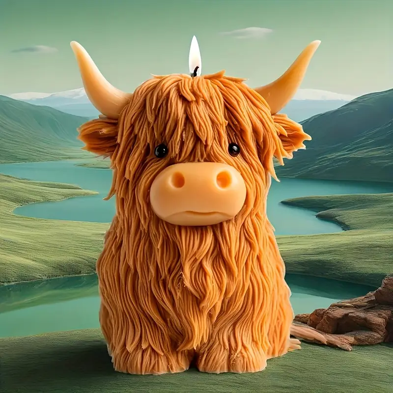 Highland Cow Handmade Candle 🐮🕯️