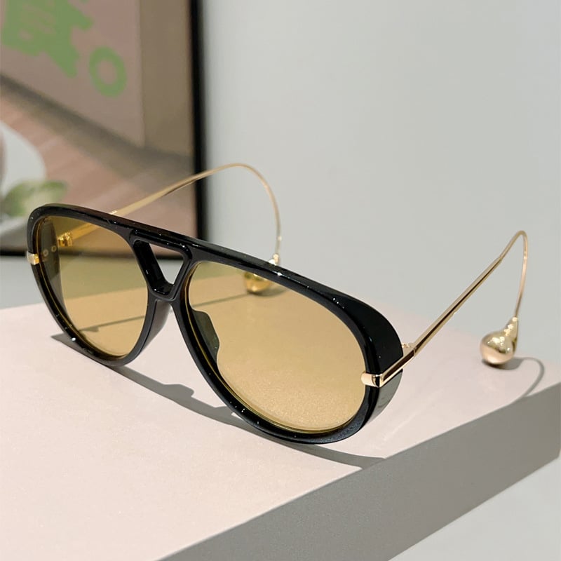 👓Oversized Aviator Sunglasses for Women With Earring