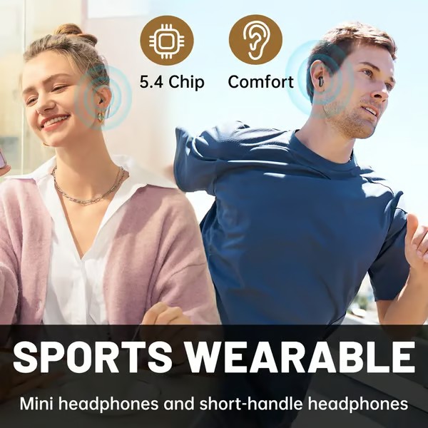 2 Pairs Wireless Bluetooth Headphones，Tiny Size Invisible Earbuds，Waterproof Headsets，With Mic，Sleep and Sports Earphones Set