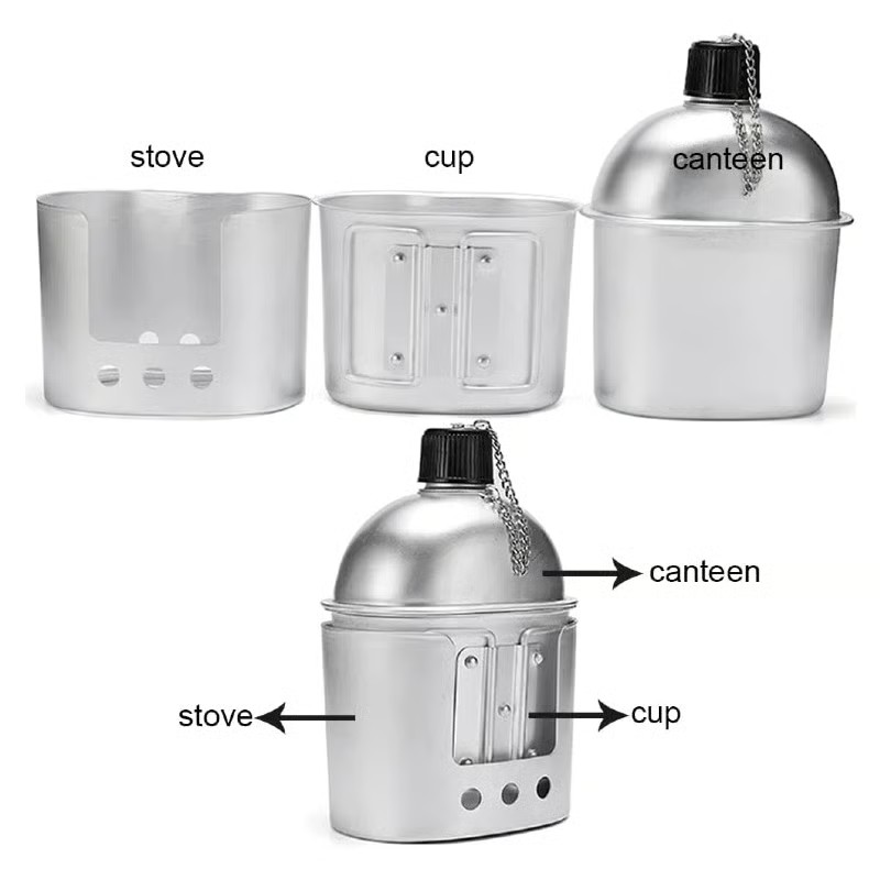 💖Spring Hot Sale 49% OFF💖Military Canteen Set of 4, Canteen Cup Stove Pouch Kit