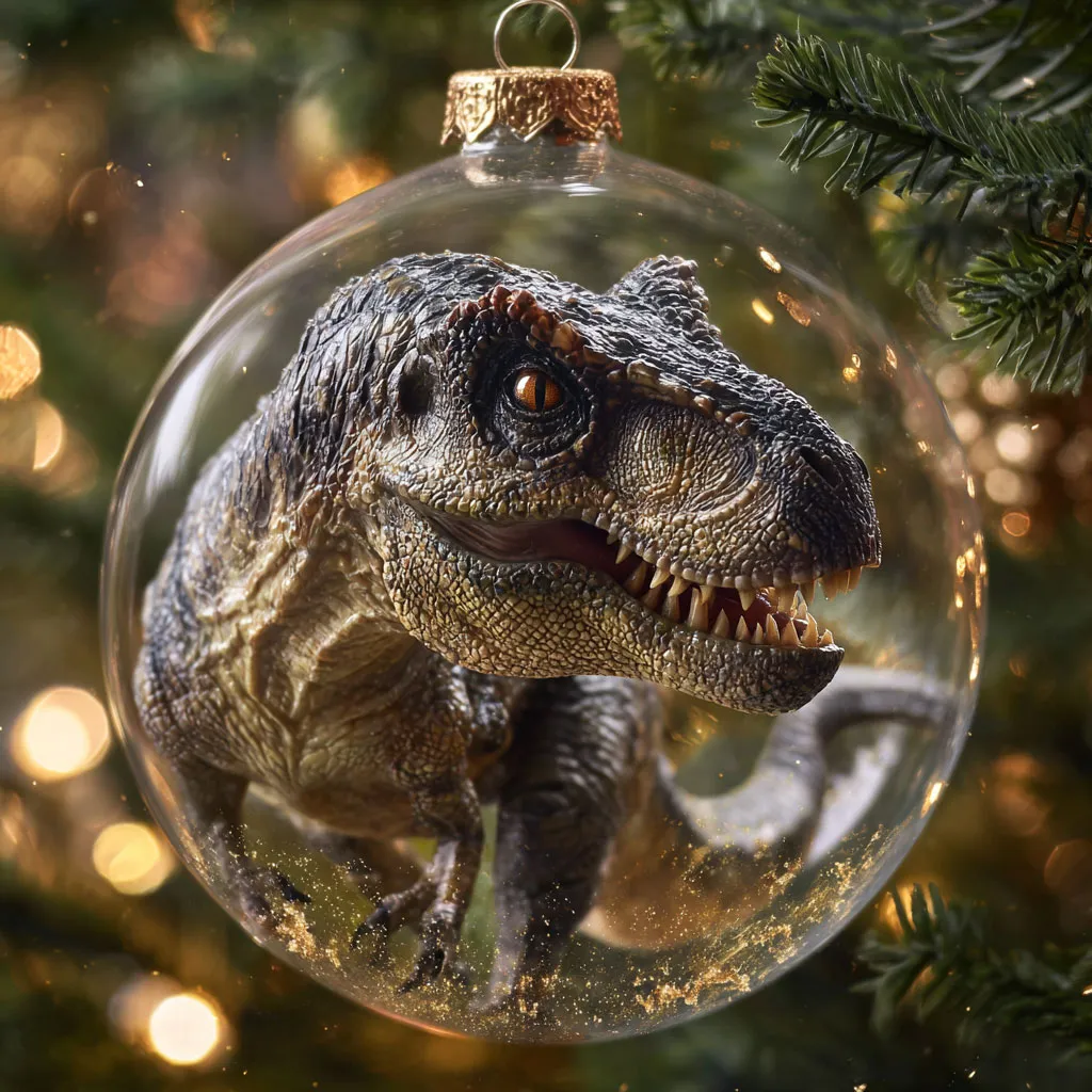🎉 Black Friday Deal: 50% OFF – Dinosaur Christmas Ornament