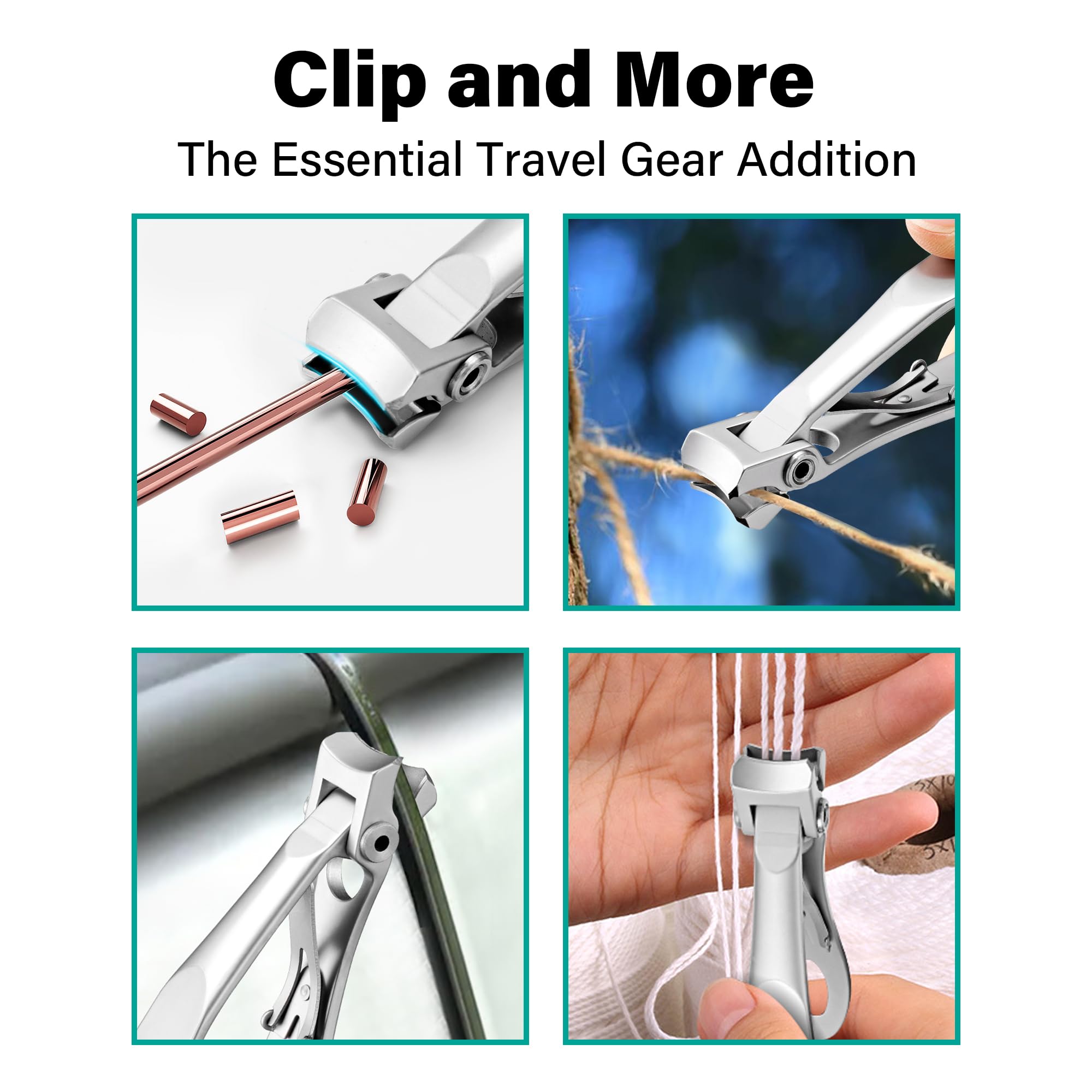 Splash-Proof Large Opening Nail Clippers for Hard/Thick Toenail