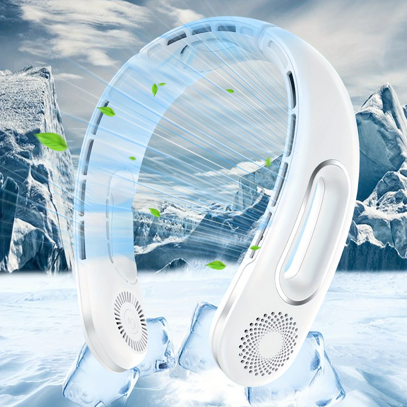 🌪️❄️Portable Neck Fan Saver Pro  – 360° Breeze Anywhere, Anytime! 🔋🎧