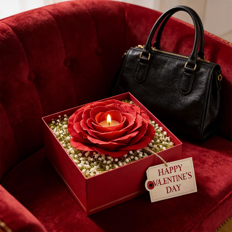 🌹🕯️ Everlasting Bloom Valentine’s Day Rose Candle – Romance That Glows Forever 🕯️🌹