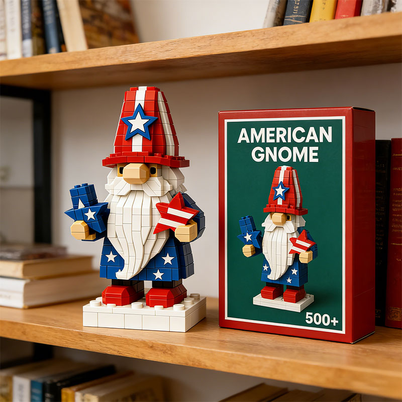 🧱 Patriotic & Hippie Gnome Building Block Sets 🧩✨