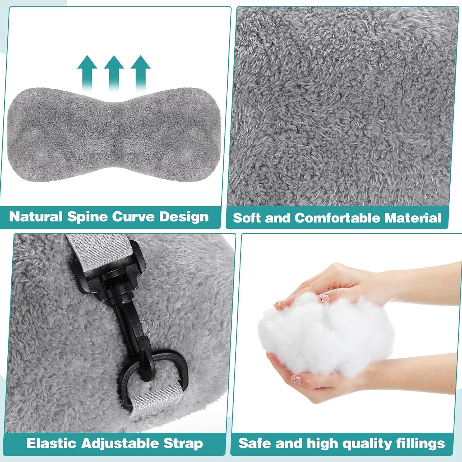 Adjustable Shoulder Straps Bone Shaped Neck Headrest