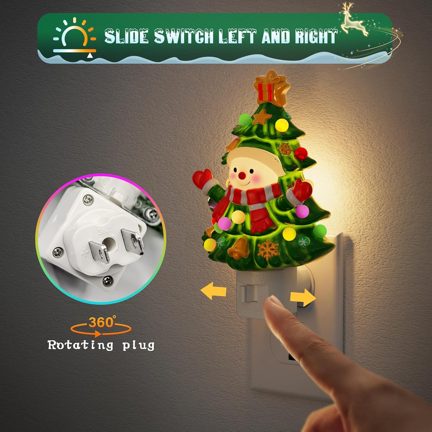 ceramic Christmas night light shaped as Santa for kids-5