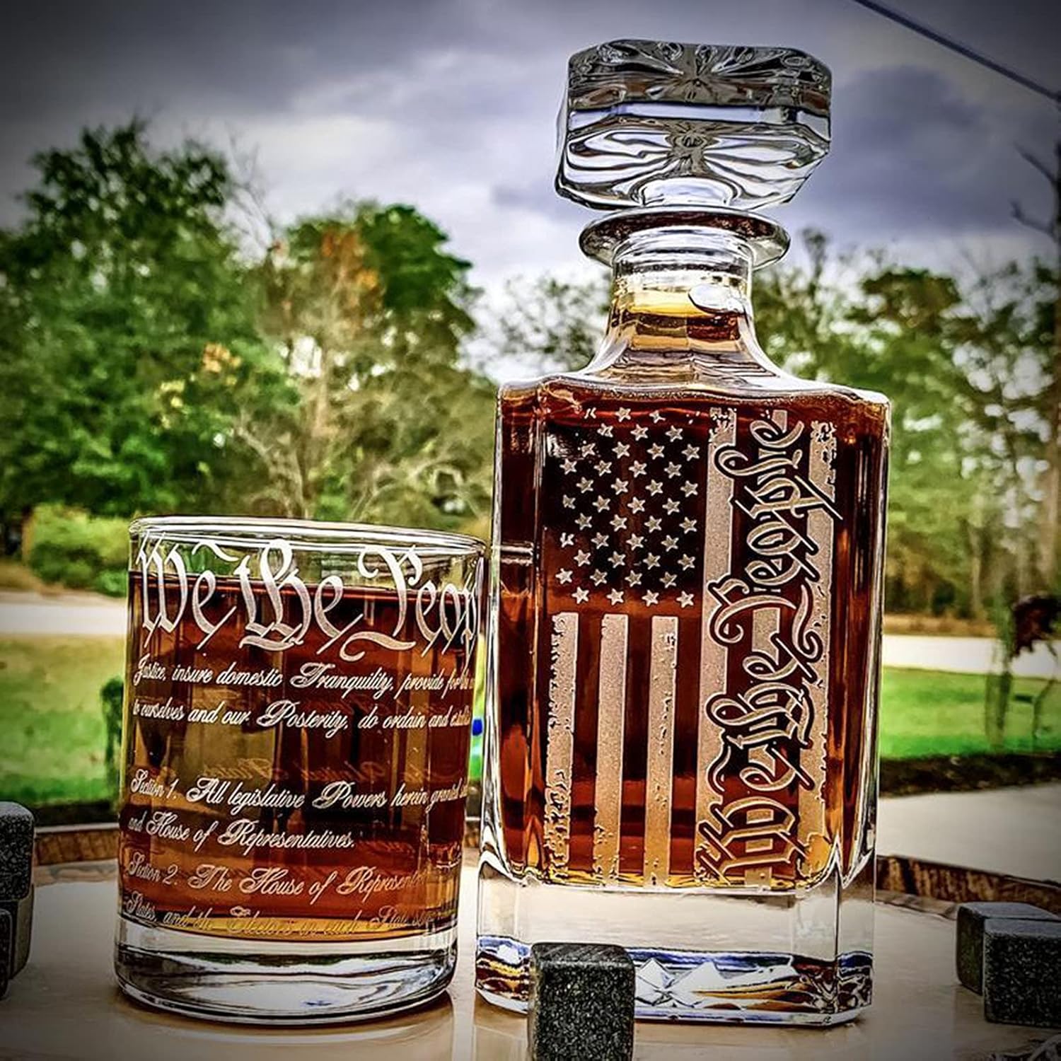 American Flag Decanter
