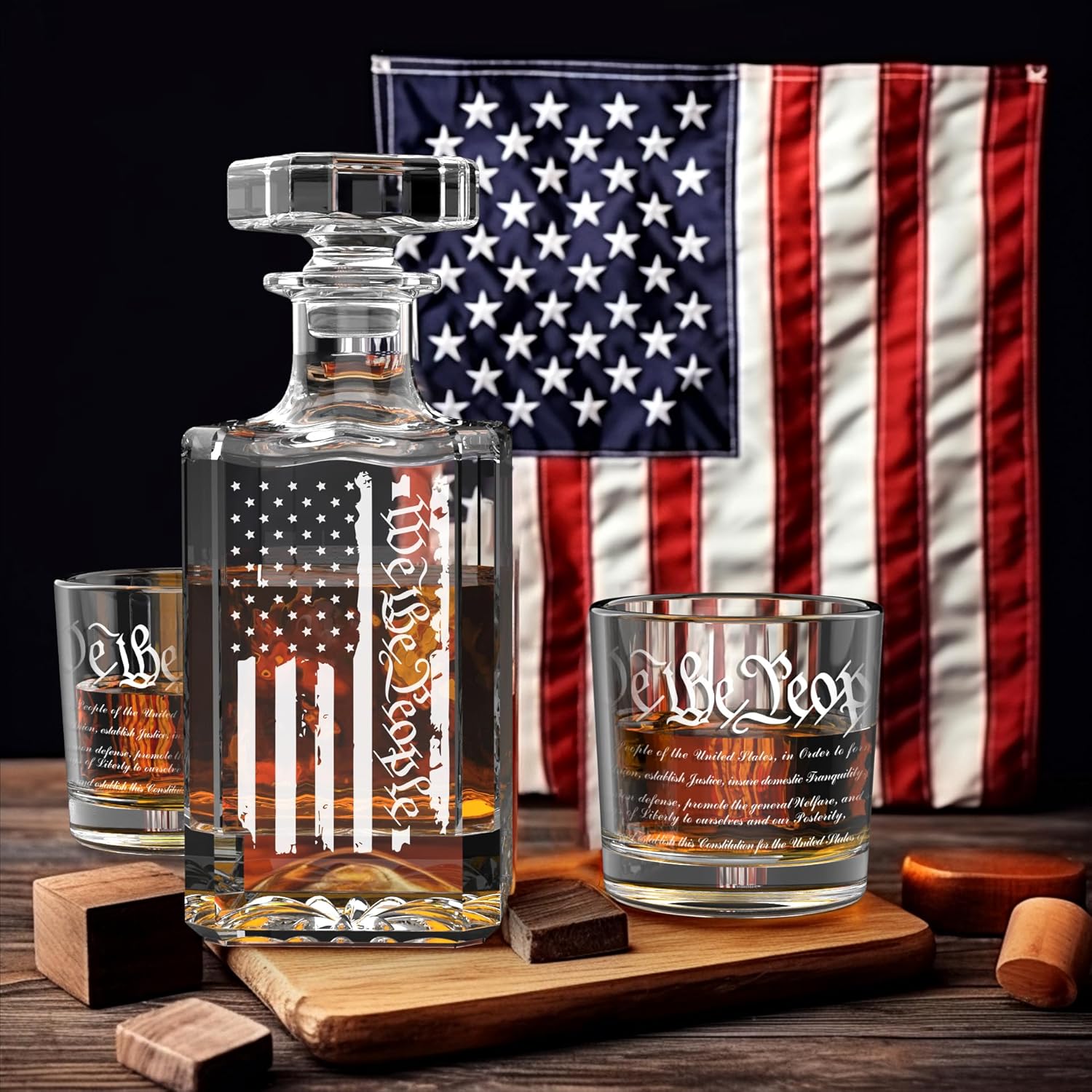 American Flag Decanter