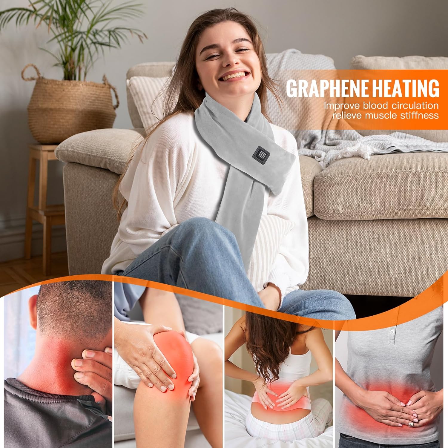 🧣Heated scarf, Electric Heating Pad for Neck Pain Relief and Stiffness
