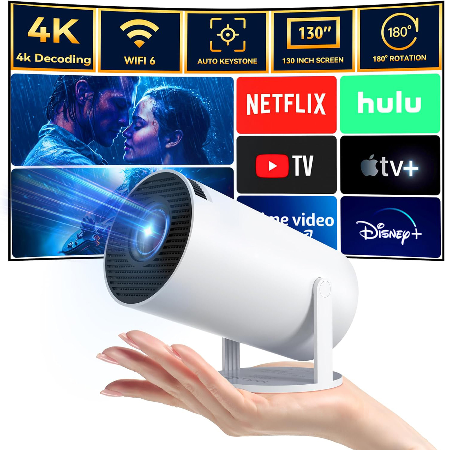 Welnax™ HD Smart Wall Projector