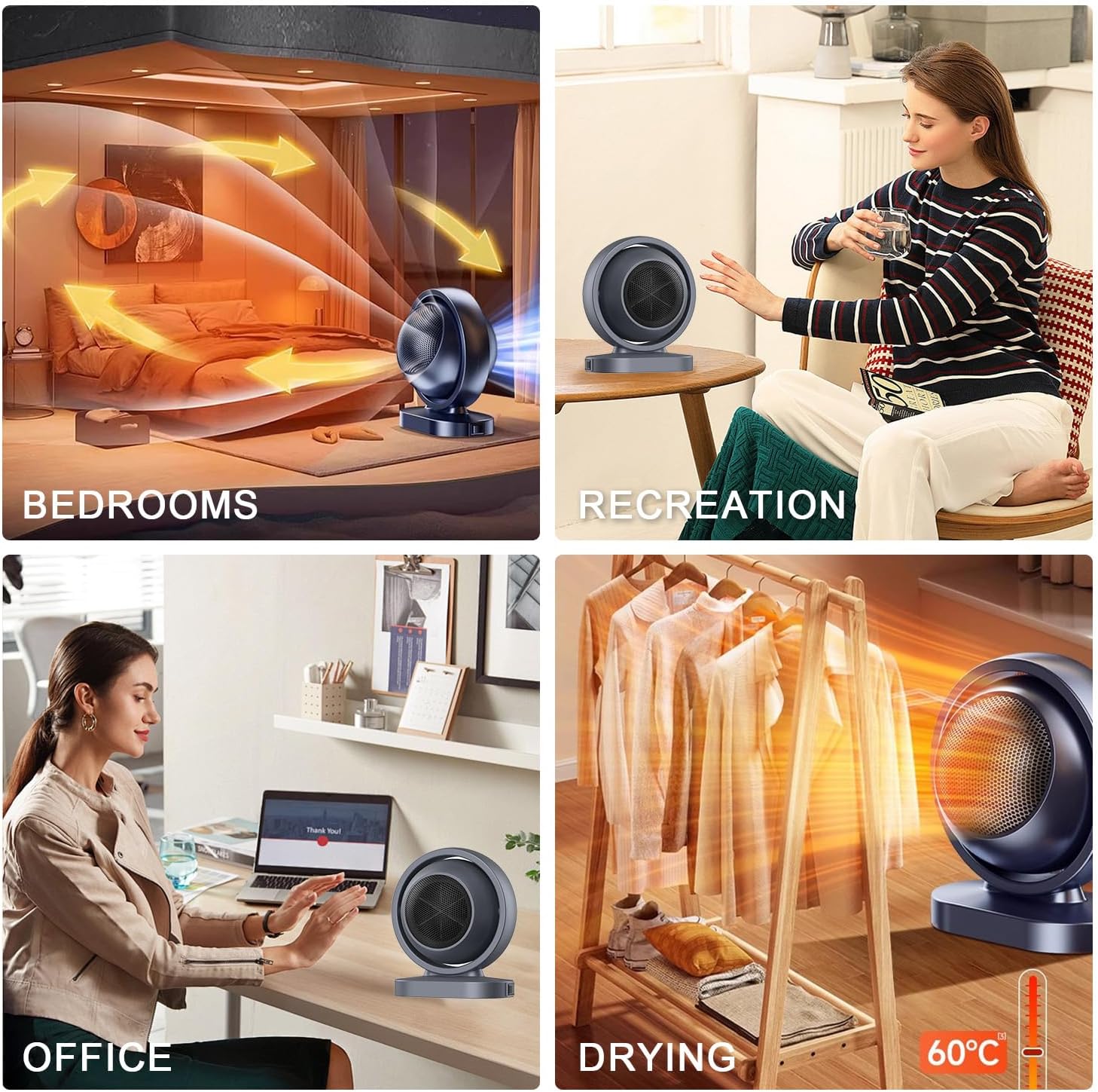 Energy-saving Space Heater with Low Noise & Fast Heating