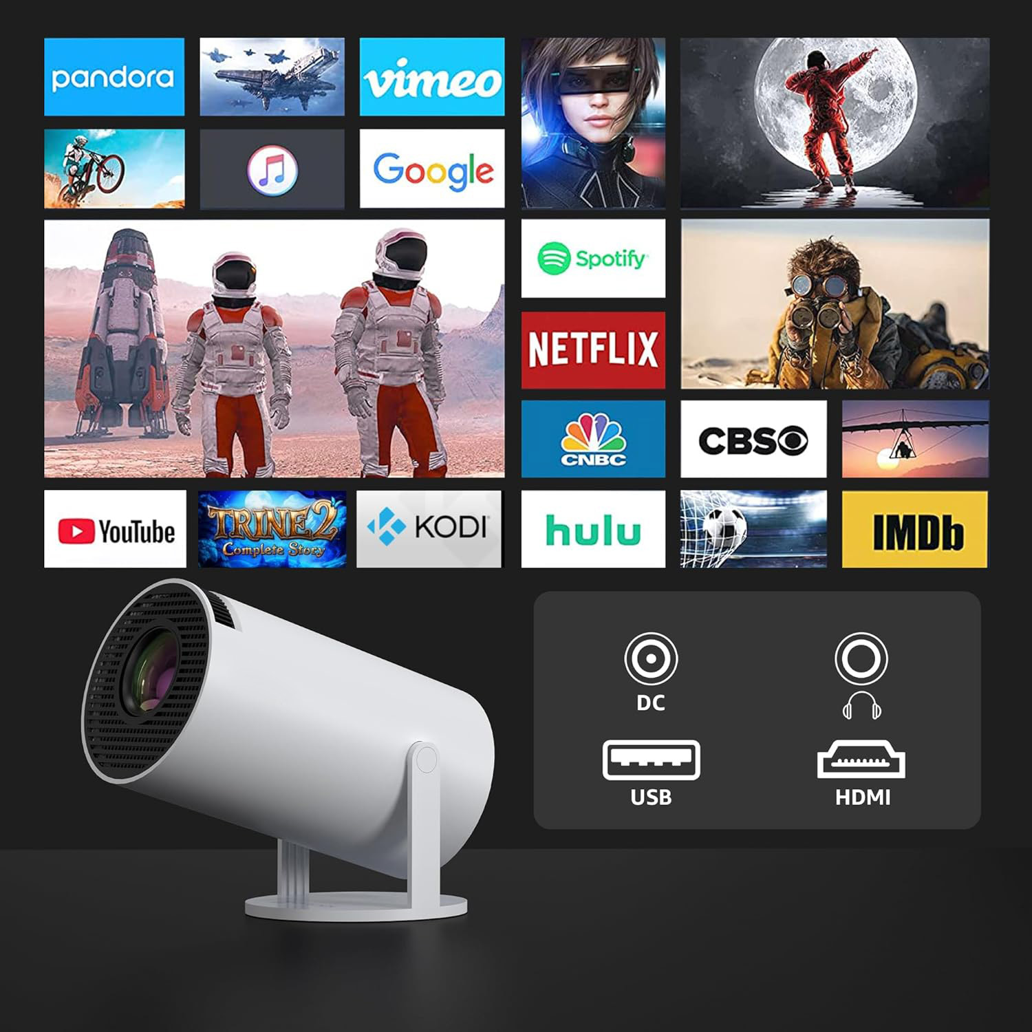 Welnax™ HD Smart Wall Projector
