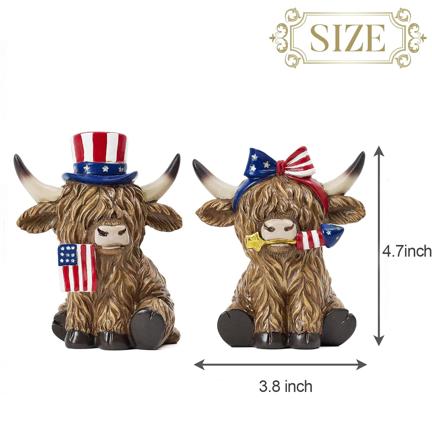 Freedom Herd – Patriotic Highland Cow Decor, Hand-Painted 4th of July & Memorial Day