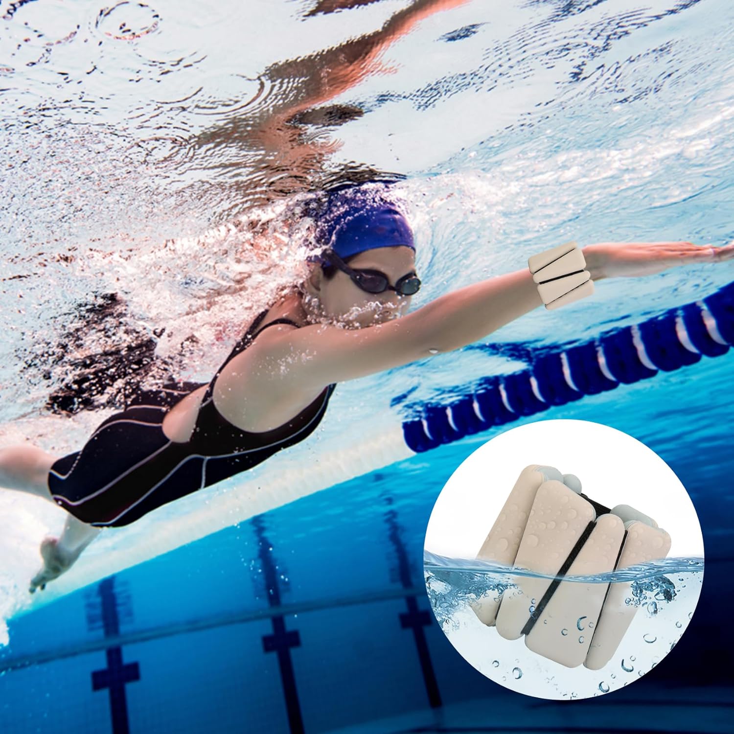 Adjustable Silicone Workout Wrist Weights Set of 2 (1lb Each)