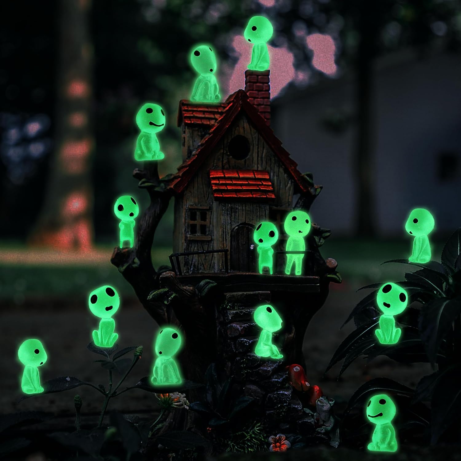 👻Luminous Ghost Tree Elves Glow in Dark Nightlight Pot Decor