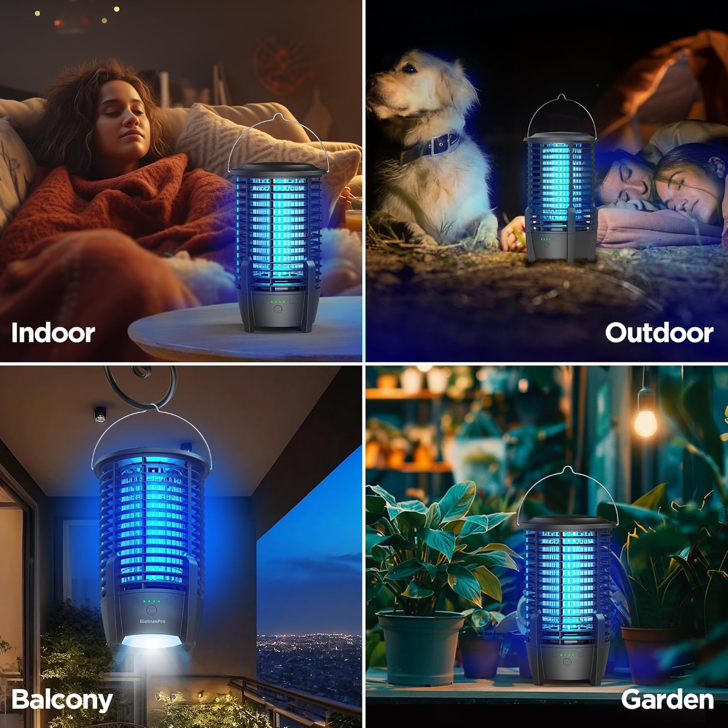 Portable Rechargeable Insect Trap with LED Light