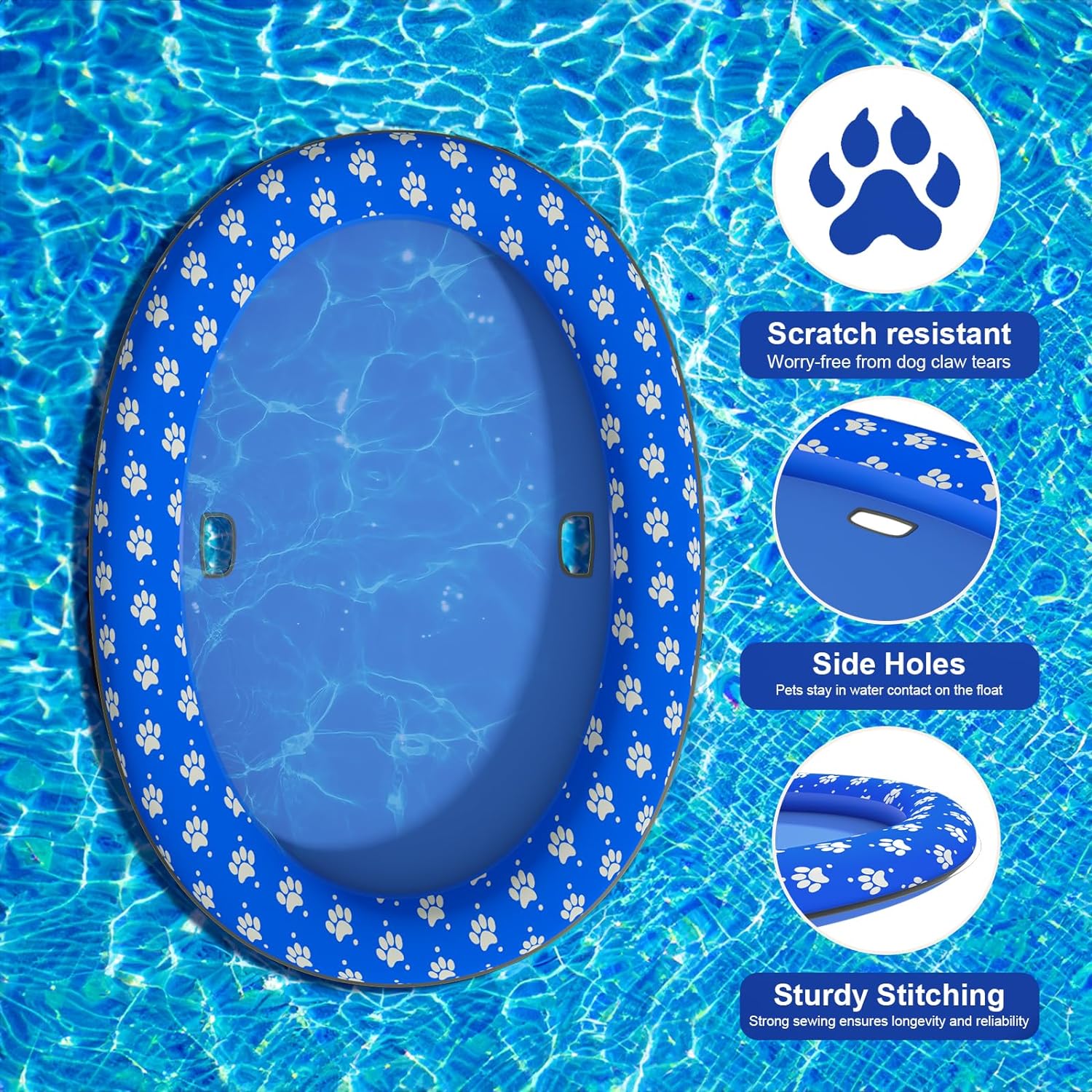 Dog Pool Float Summer Dog Floats for Pool, Sturdy Dog Float Raft for Large Dogs, Scratch Resistant Dog Floties for Pool, Lake