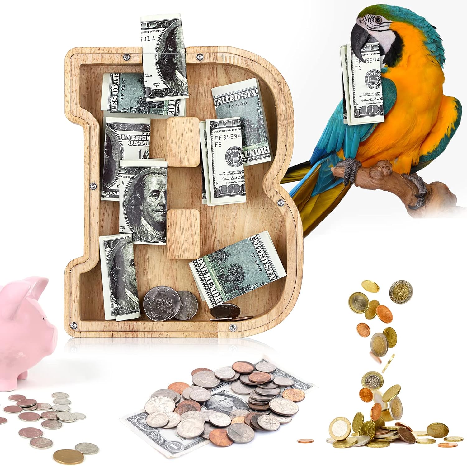 🔥49% OFF - Wooden Kids Letter Piggy Bank- Best Gift For Kids🎁