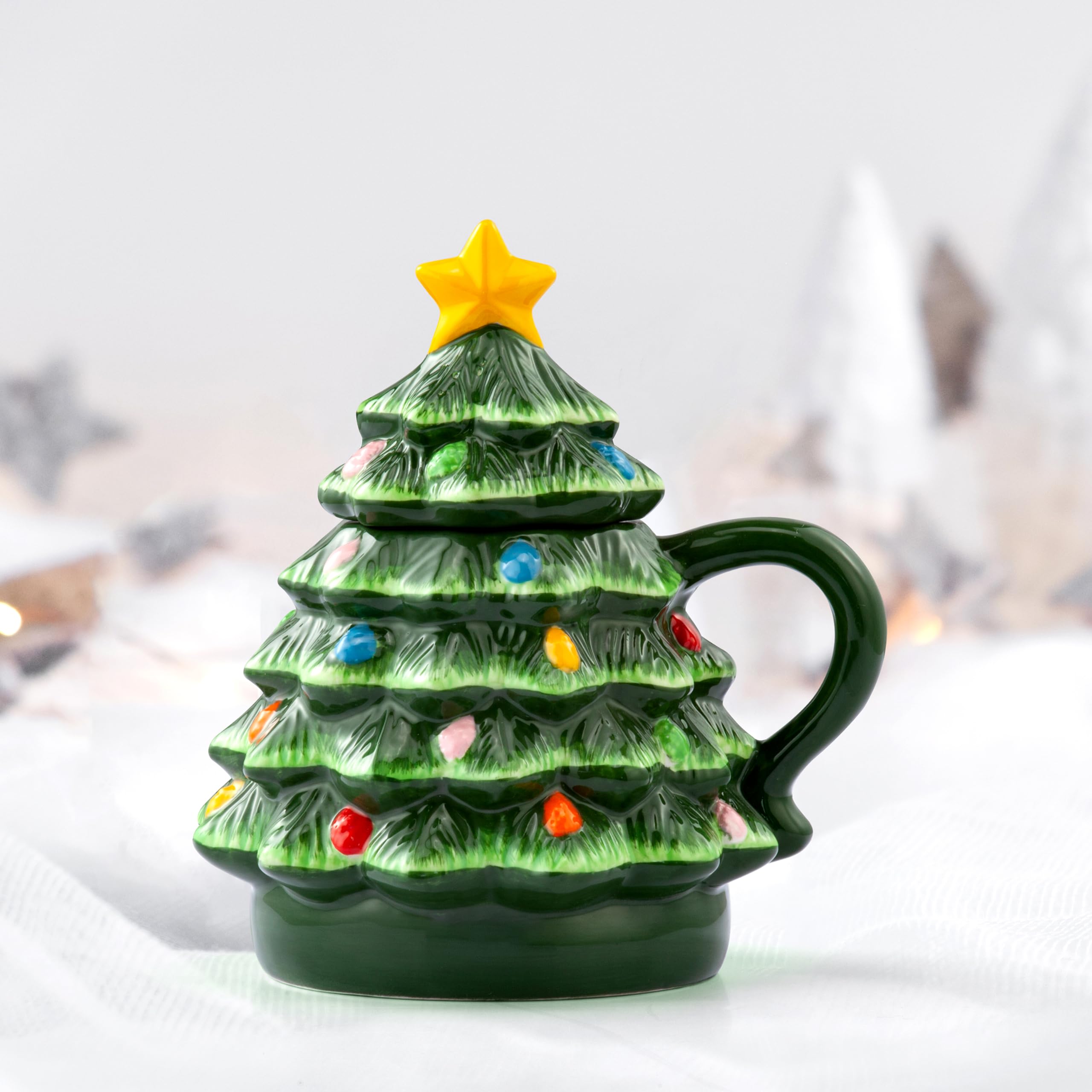 16 oz. Nostalgic Ceramic Tree Lidded Mug 