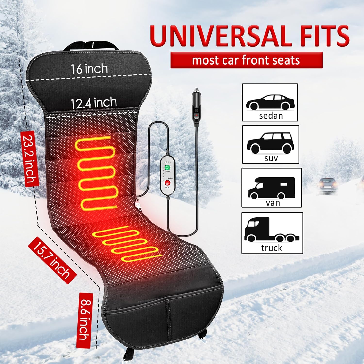 🔥🔥🔥Universal Heated Car Seat Mats